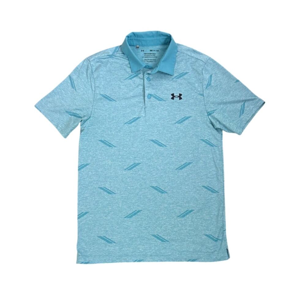 Under Armour The Playoff Polo Blue Dri Fit Athletic Everyday Casual Golf Small